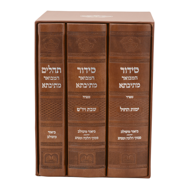 ⁦סט סידור מתיבתא שבת חול תהילים (3 כר') כ. PU⁩ – תמונה ⁦3⁩